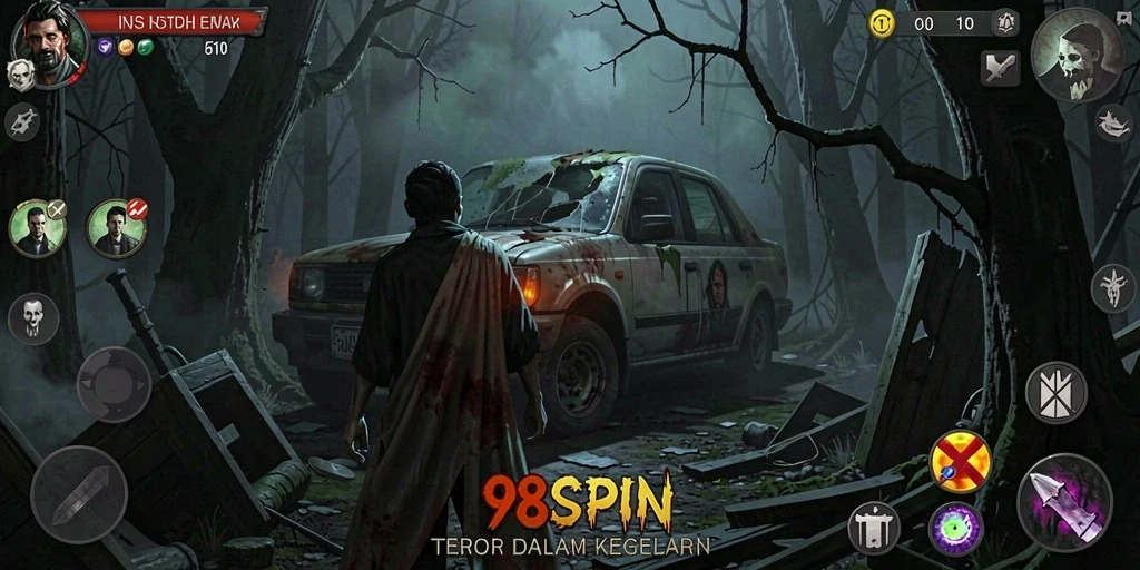 Tangkapan layar menampilkan gameplay menegangkan dari 98SPIN.
