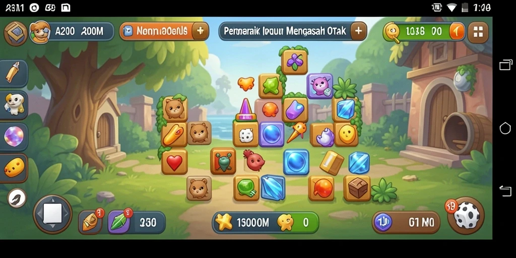 Screenshot A200M menampilkan gameplay Puzzle yang seru dan menantang.