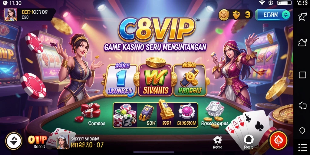Tangkapan layar C8VIP menampilkan pemain yang merasakan keseruan permainan Kasino.