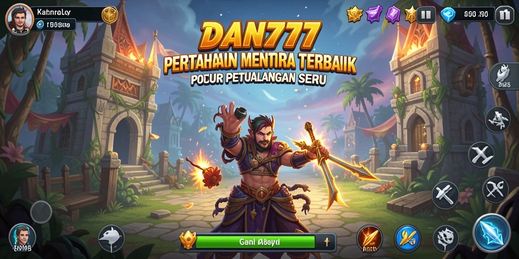 Tampilan gameplay menegangkan dalam DAN777 yang penuh strategi Tower Defense.