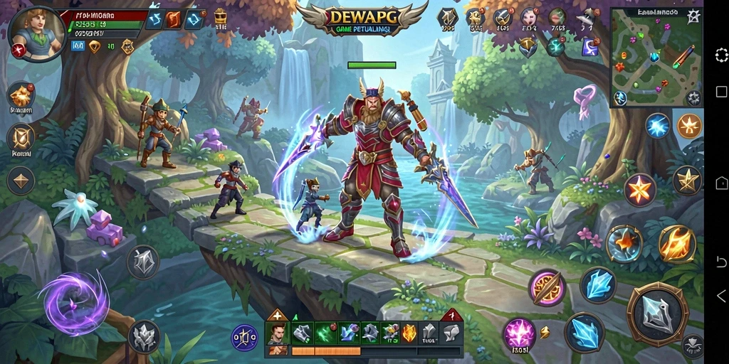 Screenshot gameplay DEWAPG menampilkan aksi pertempuran yang seru.
