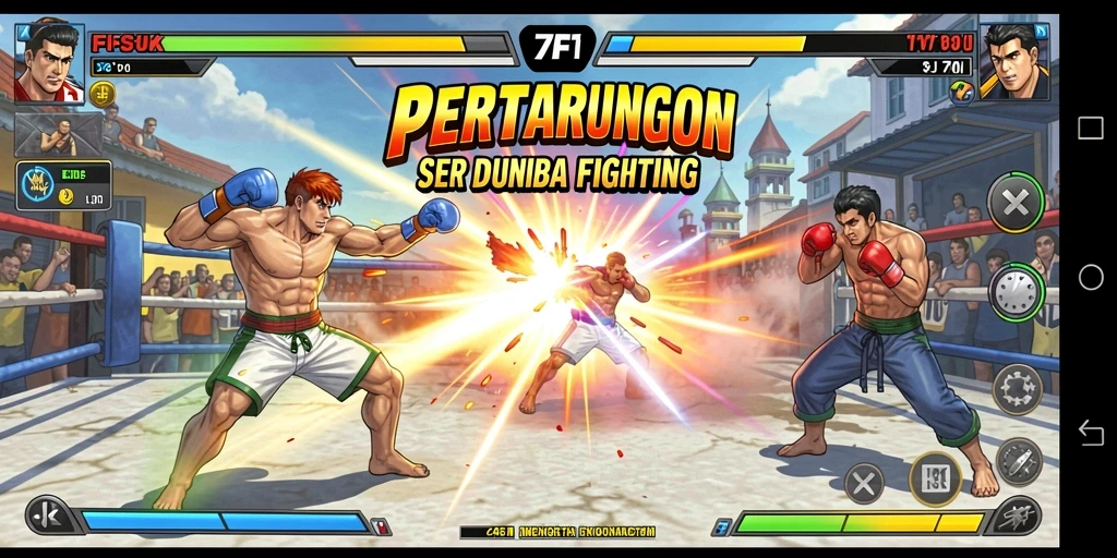Tampilan gameplay seru di F7F7 dengan aksi pertarungan yang menegangkan.