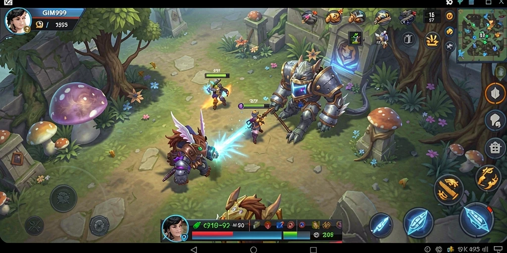 Screenshot utama GIM999 menampilkan gameplay simulasi yang penuh kreatifitas.
