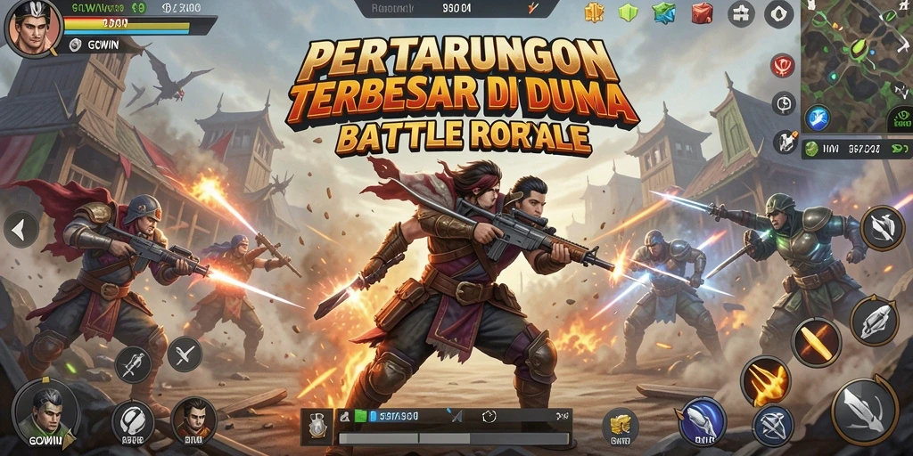 Gameplay epik di GOWIN saat pertandingan Battle Royale.