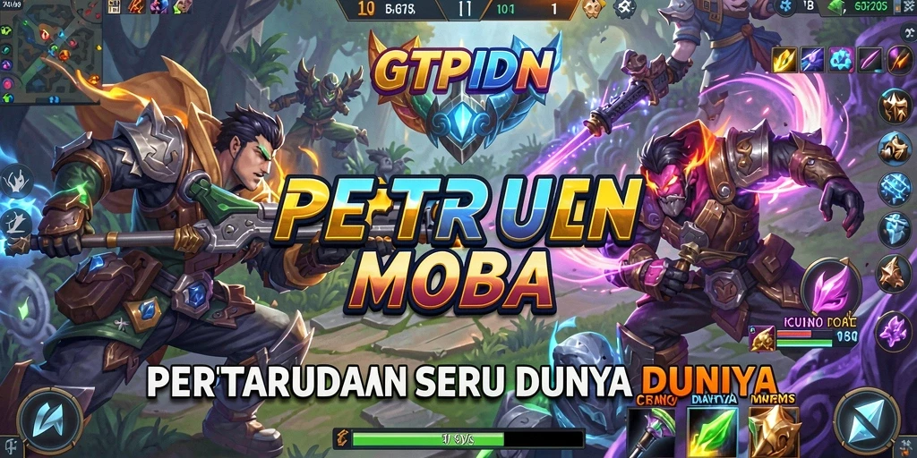 Tampilan gameplay GTPIDN yang penuh aksi dan strategi MOBA.