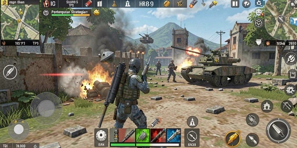 Tampilan gameplay mendebarkan di HR89 dengan strategi pertempuran intens.