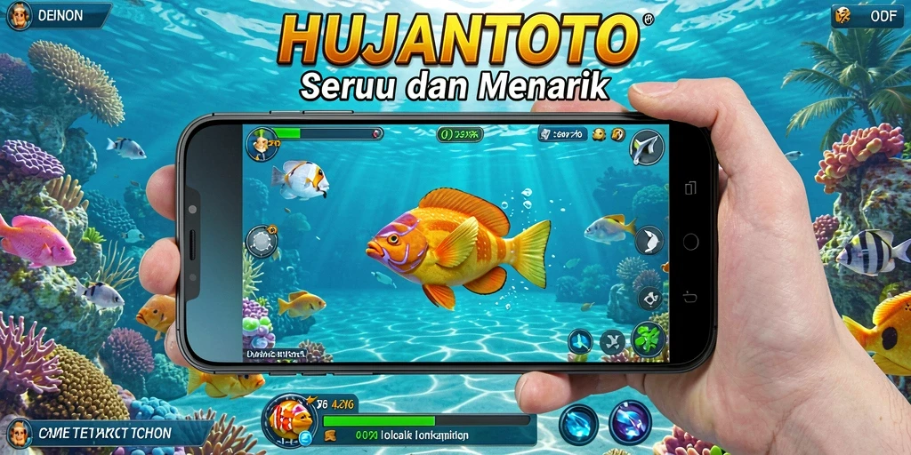 Tangkapan layar HUJANTOTO menampilkan aksi seru dalam permainan Tembak Ikan.
