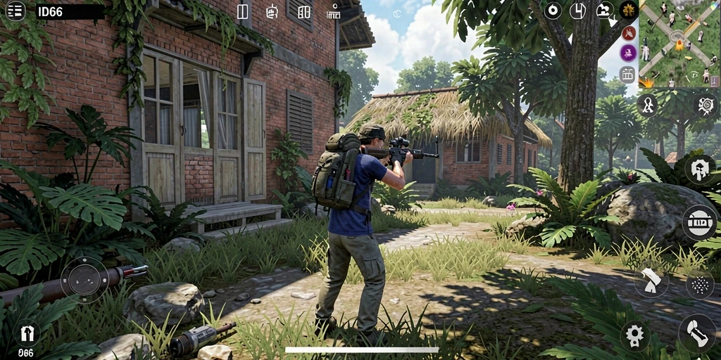 Screenshot gameplay ID66 menampilkan karakter dalam dunia simulasi yang hidup.