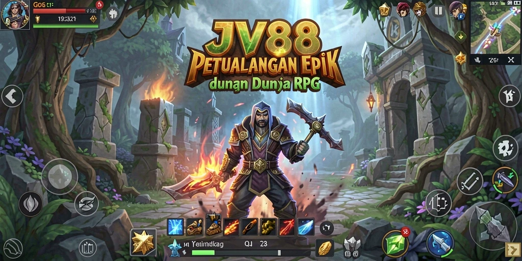 Tampilan gameplay JV88 yang menarik dalam dunia fantasi RPG.