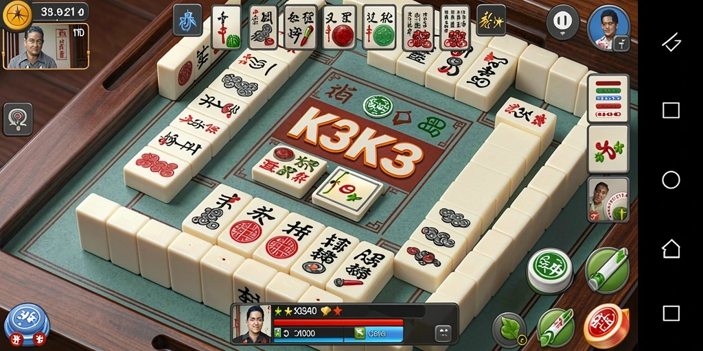 Screenshot gameplay K3K3 yang menunjukkan keseruan permainan Mahjong.
