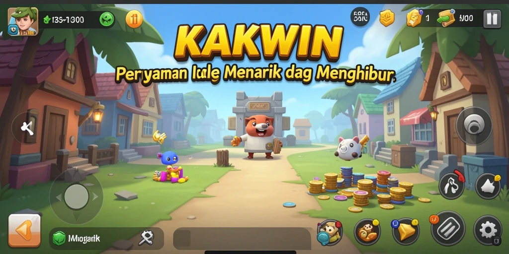 Screenshot utama KAKWIN menampilkan karakter dan gameplay Idle yang menarik.
