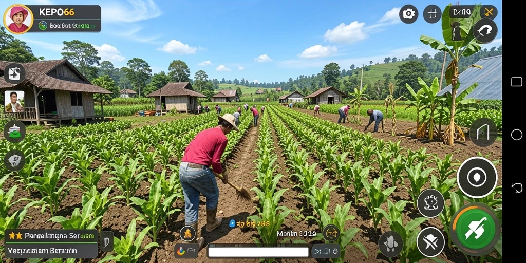Gameplay seru dan interaktif dalam KEPO66 saat bertani.
