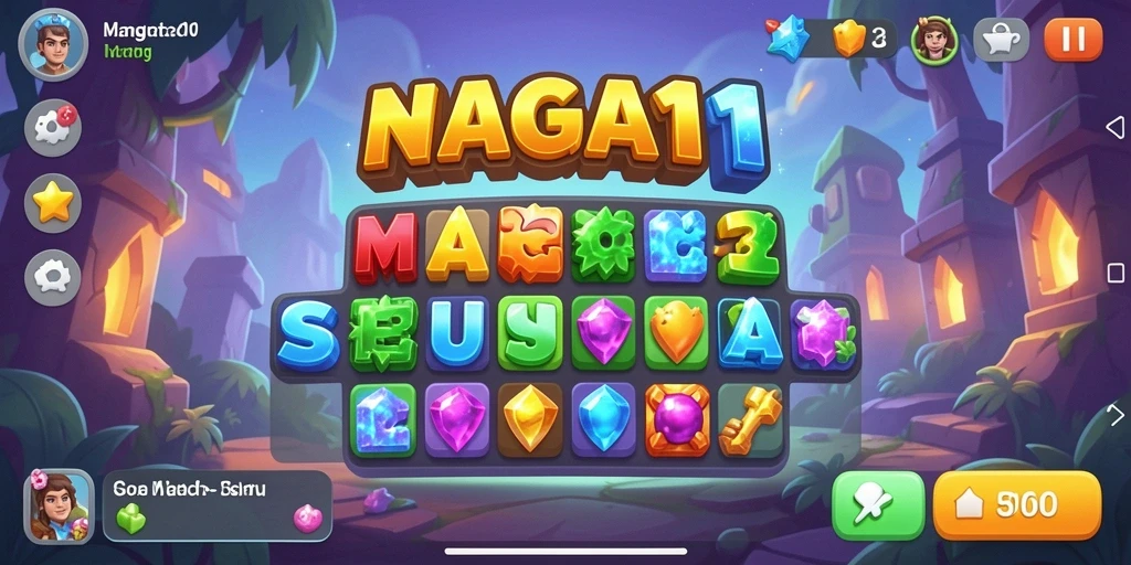 Tampilan gameplay NAGA11 yang seru dengan tantangan Match-3.