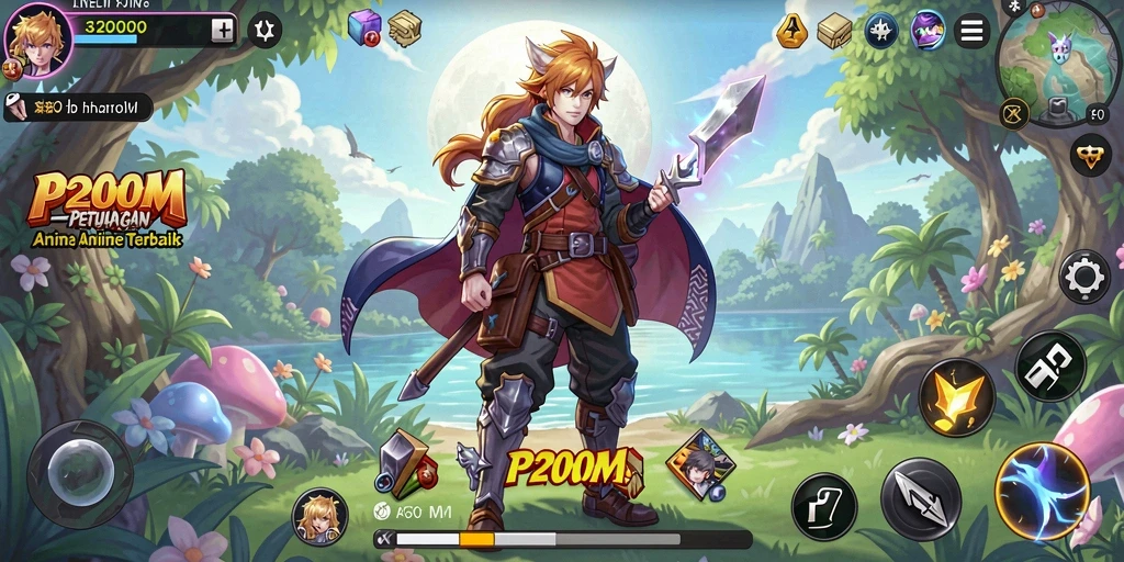 Tangkapan layar P200M yang menampilkan aksi seru dalam dunia Anime.