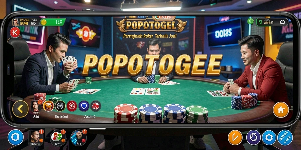 Screenshot gameplay POPOTOGEL menampilkan aksi permainan Poker yang seru.