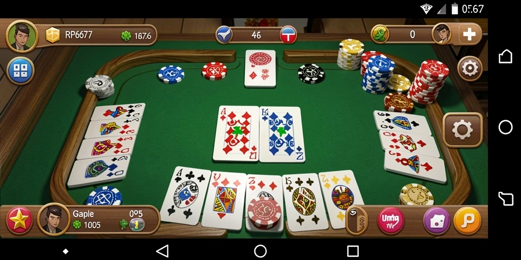 Screenshot gameplay gaple RP6677 yang menarik dan seru.