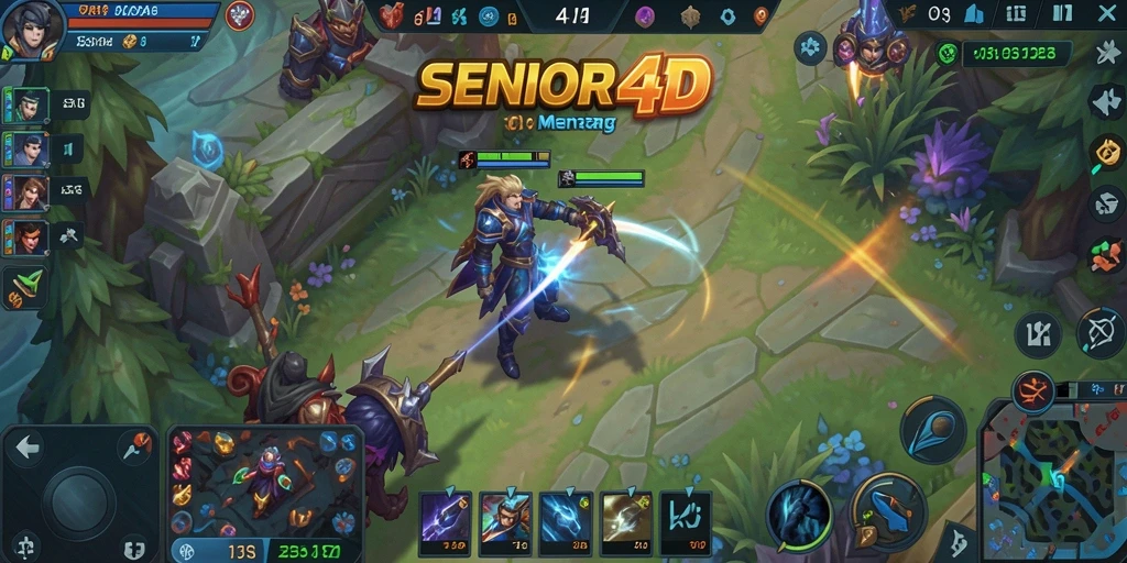 Tampilan aksi mendebarkan dalam gameplay SENIOR4D.