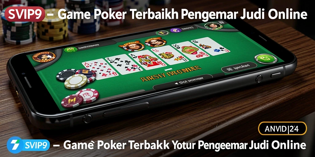 Screenshot SVIP9 menunjukkan momen mendebarkan saat bermain Poker.