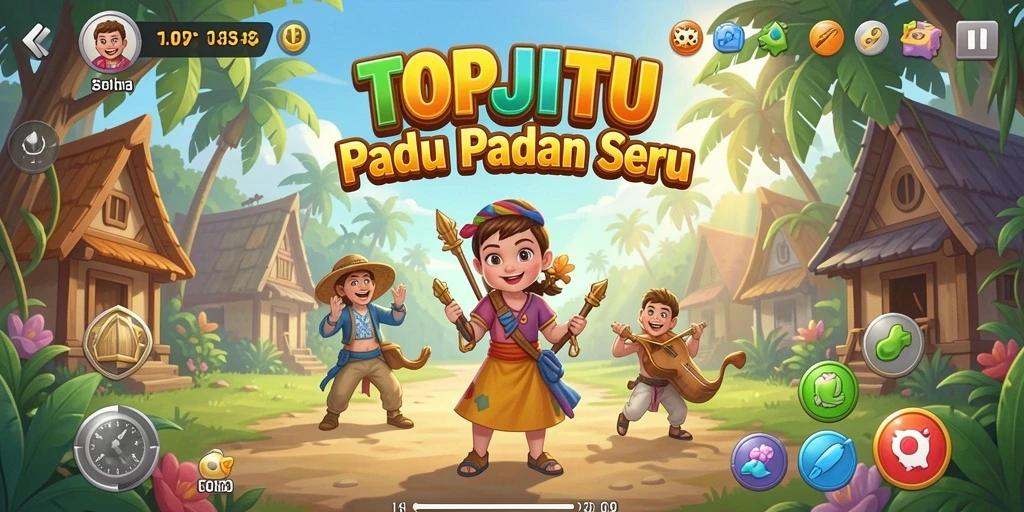 Tampilan gameplay seru dalam permainan Match-3 TOPJITU.