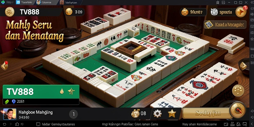 Screenshot gameplay TV888 yang menampilkan tantangan Mahjong yang seru.