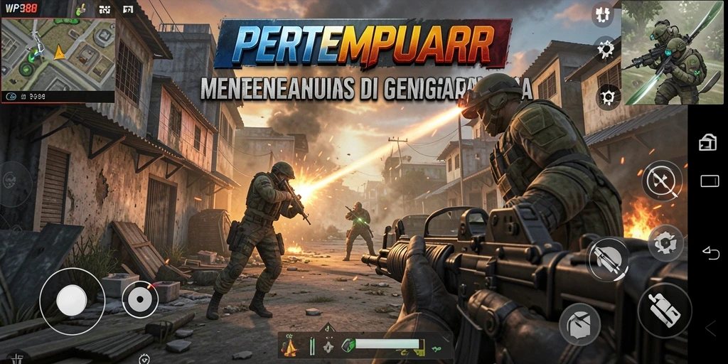 Screenshot WP888 menampilkan aksi gameplay FPS yang mendebarkan
