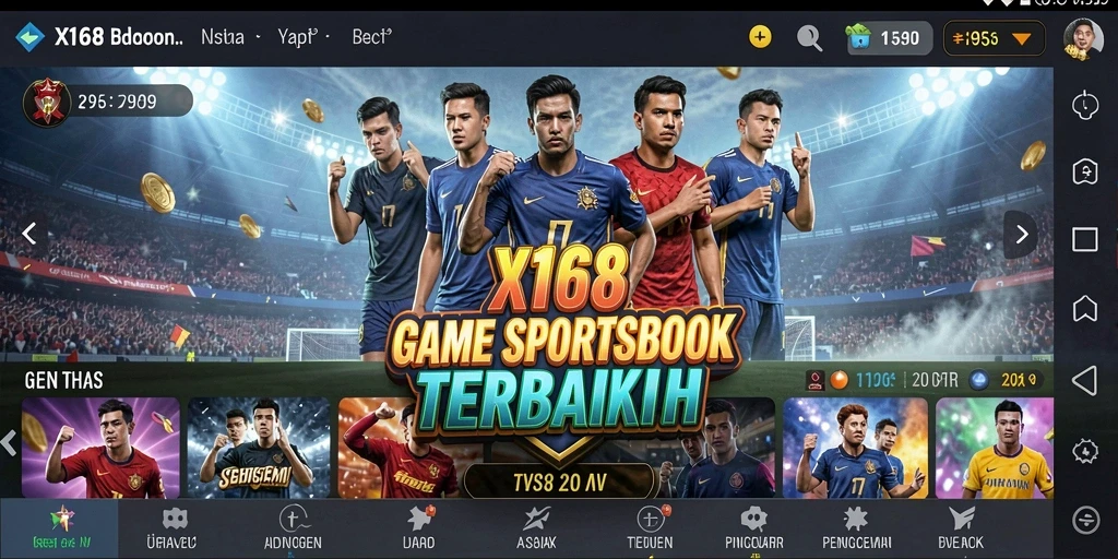 Screenshot X168 menampilkan fitur taruhan secara langsung saat pertandingan.