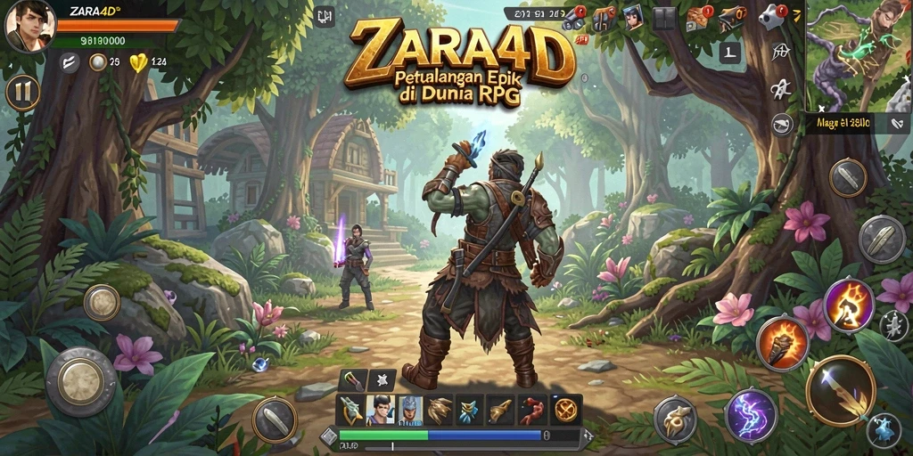 Tangkapan layar ZARA4D menampilkan aksi seru dalam pertempuran RPG.